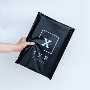 Custom Matte Black Express Bag With Shiny Gold logo Bubble Bag Eco Poly Mailer Packaging Shipping Bag for Tshirt Shoe <b>Box</b> - Product Image 1
