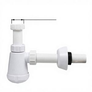 WaiiHO 024 Trampas de Desagüe Clásicas Empotradas en Pared con Sello de Agua en U de PP para Desodorización - Product Image 1