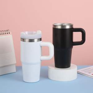 Vaso Minimalista Ecológico de Acero Inoxidable 304 Aislado, Compatible para Viajes, Libre de BPA, con Asa y Pajita, 14 oz - Product Image 1