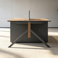 Poste de travail moderne en bois pour 4 personnes, table de bureau pour personnel, bureau de direction, poste de travail en îlot et bureau personnalisable