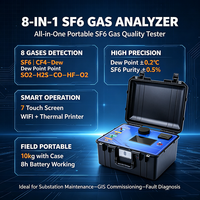 Analyseur de gaz portable à écran tactile, test simultané SO2 H2S CO HF O2 CF4, transfert de données WIFI, détecteur de gaz SF6 pour sous-stations