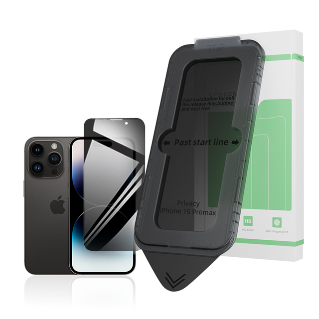 Anti Spy Privacy Tempered Glass iPhone 17/16/15/14/13 Pro Max Confidential Screen Protector 9H With Easy Installation Tool