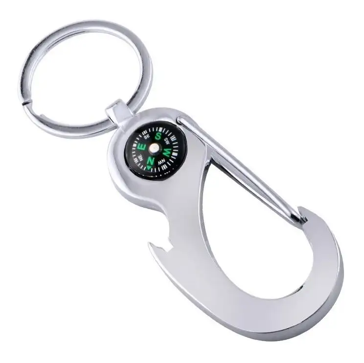 Custom Logo Stainless Steel Utility Bottle Opener Portable Outdoor Men Compass Beer Openers Metal Bottle Opener Keychains