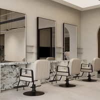 Aménagement Intérieur Complet de Magasin : Vitrine de Salon Personnalisée, Comptoir d'Accueil avec Éclairage LED pour Maquillage et Produits de Beauté