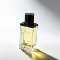 Flacon de parfum carré au design unique, flacon de parfum vide de 50 ml, bouchon magnétique transparent, flacons de parfum avec emballage en boîte