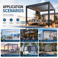 Pergola à toit motorisé électrique avec ventilation extérieure et design imperméable pour patio