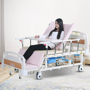 Cama de enfermería manual de acero inoxidable de longitud completa con orificio para inodoro y barandillas para el cuidado de pacientes mayores, uso en dormitorio - Product Image 4