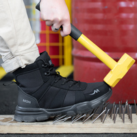 Botas de Seguridad AMAWEI Anti-aplastamiento y Antideslizantes para Fábrica, Taller y Trabajo, Zapatos Indestructibles para Hombre con Puntera de Acero