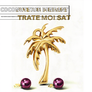 Pendentif en acier inoxydable plaqué or en forme de palmier, breloque sculptée en forme de cocotier pour la fabrication de bijoux DIY, accessoire sur le thème de la plage tropicale - Product Image 2