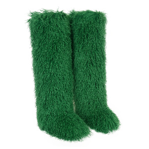 Botas de Inverno de Pelo Mongol <span class=keywords><strong>para</strong></span> Mulheres, Altura de 70 Cm, Quentes e Grossas, Solado de PVC Descartável - Product Image 5