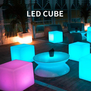 Moderno esterno LED cubo sedia nuovo Design colorato sgabello in <span class=keywords><strong>plastica</strong></span> per Bar o Hotel luce con caricatore per matrimoni - Product Image 3