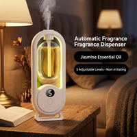 Diffuseur d'arômes mural rechargeable à double écran, permet l'ajout d'huiles essentielles et la sélection personnalisée de parfums