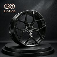 Jantes sport en alliage d'aluminium forgé noir brillant à cinq branches 18x8J 5x120 ET45 CB72.6 Ajustement personnalisé