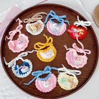 Bavoirs en coton tricoté au crochet faits à la main pour animaux de compagnie Tampons de bave en forme de coeur Écharpes Amigurumi personnalisées KIVA Marque Party Use Unisex Pet
