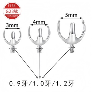 Accessoires de bijouterie DIY en titane F136 à trois griffes pour montage de sphères d'opale M0.9 M1.0 M1.2 - Product Image 4