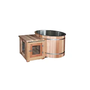 Designed specifically for athletes our Wooden Skirt Stainless Steel Liner Portable cold plunge Tub offers recovery benefits