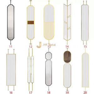 Separador de ambientes metálico ovalado dorado personalizado EX158, panel divisor de acero inoxidable, biombo para oficina, vestíbulo, recibidor. - Product Image 3
