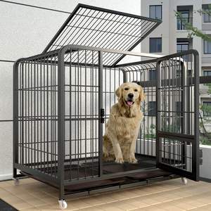กรงสุนัขลวดเหล็กแบบพับได้ขนาดใหญ่ รูปทรงสี่เหลี่ยมผืนผ้า สำหรับใช้ในบ้าน - Product Image 2