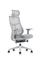 Chaise de bureau ergonomique moderne à dossier réglable, pivotante, noire, en tissu maillé, avec appui-tête réglable – Prix usine