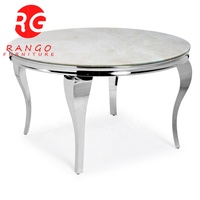 Ensemble de table à manger ronde en marbre Ensemble de table à manger ronde grise circulaire pour 4 chaises