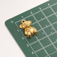 Pendentif Ours en Peluche 3D en Acier Inoxydable, Or, Argent, Charme pour la Fabrication de Bijoux, Collier, Boucles d'Oreilles DIY