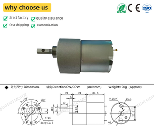 높은 토크 37mm <span class=keywords><strong>DC</strong></span> 기어 모터 <span class=keywords><strong>DC</strong></span> 500 520 3530 브러시 모터 3v 6v 12v 24v 지능형 로봇을위한 <span class=keywords><strong>DC</strong></span> 기어 모터 - Product Image 5