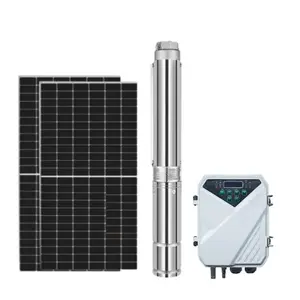 Bomba de agua sumergible solar 5hp 3kw sistema de energía con kit de panel solar pozo profundo para agricultura