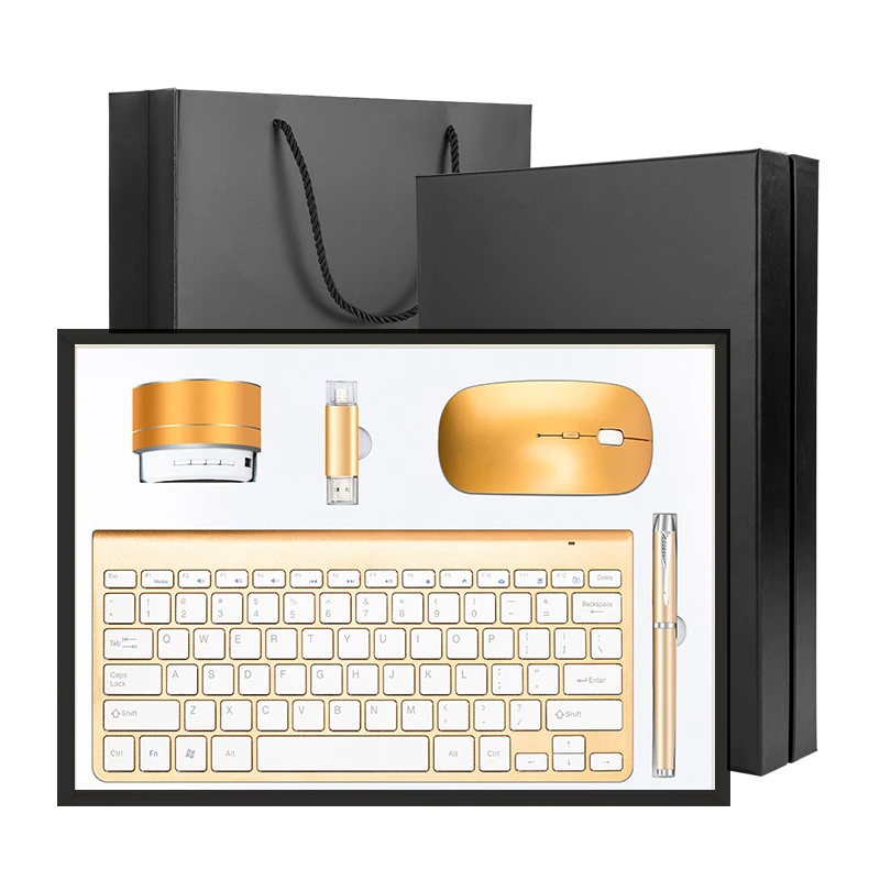 Oro-(USB+penna+tastiera+mouse+altoparlante)