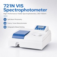 Espectrofotómetro Visible 721N, Espectrofotómetro de Laboratorio 340-1100nm, Pantalla LCD Digital de Haz Dividido para Análisis Químico
