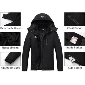 Chaqueta de esquí para mujer Moerdeng, abrigo de invierno impermeable con aislamiento sintético y bolsillos con cremallera - Product Image 4