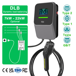 Estación de Carga para Vehículos Eléctricos de 7-22 kW con Función DLB y Balanceo Dinámico de Carga, <span class=keywords><strong>Cargador</strong></span> de Pared para el Hogar con Conector RJ11 de 7.4 kW/7 kW - Product Image 1