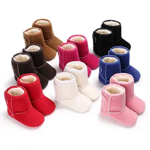 winter 0 1Years baby girl boyssoild color Thermal comfortable Snow Boots toddler plush thick Anti-slip casual cotton shoes