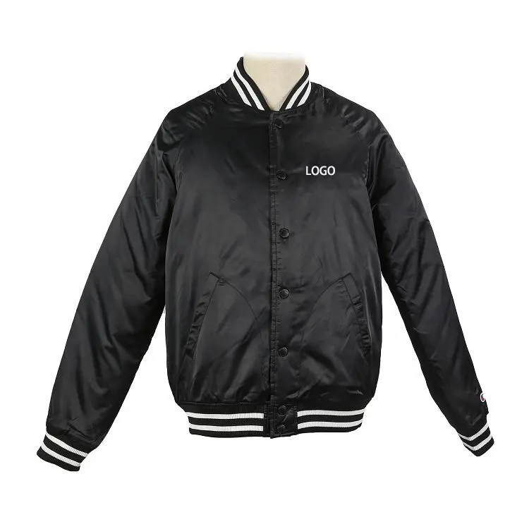 OEM Custom Design Satin Bomber Jacken Custom Stickerei Baseball Jacke Herren Letterman Jacke