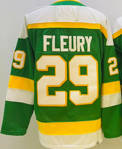 男子97 Kirill Kaprizov 29 Marc-Andre Fleury 14 Joel Eriksso 36 Zuccarello 17 Foligno批发缝制冰球球衣 - Product Image 6