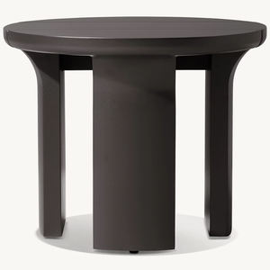 Table d'appoint ronde en aluminium RH Lagos, bronze foncé ou aluminium gris avec base cylindrique, table d'appoint moderne pour intérieur et extérieur - Product Image 4