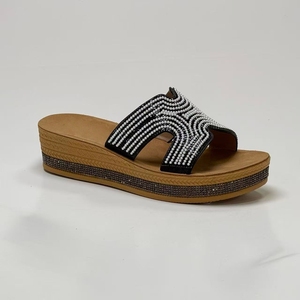 2025 zapatillas de plataforma de diamante de lujo para mujer, diseño hueco, cierre deslizante iluminado, transpirables, playas de verano, venta al por mayor - Product Image 3