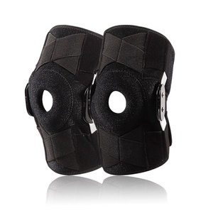 Cross-<b>Strap</b> Metal <b>Knee</b> Brace With Double Aluminum Plate <b>Support</b> Patellar Tracking Disorder Basketball Running Unisex Black - Product Image 1