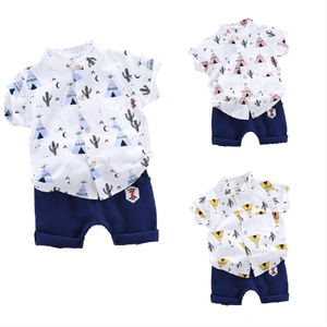 2020 Stock Manufacturer Comfortable Casual Hot Selling Popular Printed Short-sleeved Shirts Wholesale Kids Boys Children <b>Clothes</b> - Product Image 1