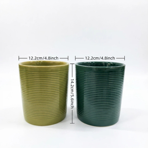 Pots à fleurs <span class=keywords><strong>en</strong></span> céramique côtelée minimalistes de qualité supérieure, nouvelle arrivée, pour la maison moderne et les plantes d'intérieur, les succulentes et les plantes vertes - Product Image 2