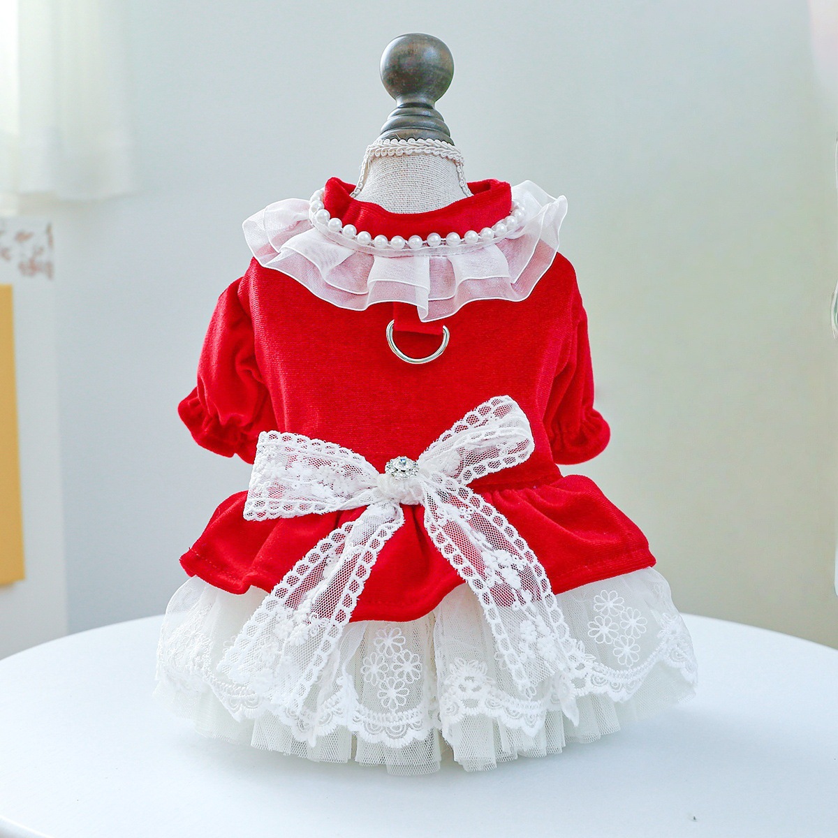 Velvet gown/tulle dress - red