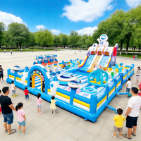 Château gonflable avec toboggan et trampoline pour enfants, équipement de jeu pour aire de jeux