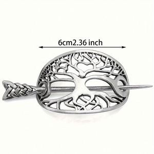มงกุฎสีเงินโบราณ กิ๊บติดผมรูปมังกรสไตล์ไวกิ้งนอร์ดิก ต้นไม้แห่งชีวิตวินเทจ เครื่องประดับผม แฟชั่นจิวเวลรี่ ของขวัญสำหรับงานปาร์ตี้ ขายส่ง - Product Image 5