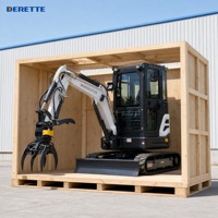 Mini-excavatrice compacte Derette RT25 de 2,5 tonnes, diesel, avec chenilles en caoutchouc, pour travaux de aménagement paysager et de jardinage, machine haute performance à vendre