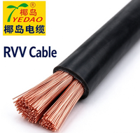 Kabel Tembaga Multi Inti H05VV-F RVV 6AWG PVC Non-Toksik 300/500V untuk Instalasi Bangunan