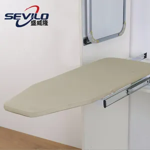 Folding Ironing Board Pull Out With Cover Hidden Wood Top Drawer Built In