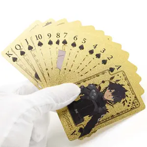 Hot Sale High Quality Waterproof Gold Foil Plastic Playing Poker Custom Logo Printing Poker Cards