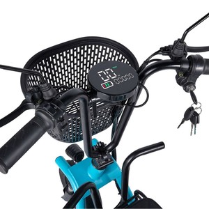 Tricycle électrique Jiuxin, 10 pouces, motorisé, pliable, trois places, pour usage familial, avec panier et porte-bagages arrière - Product Image 4