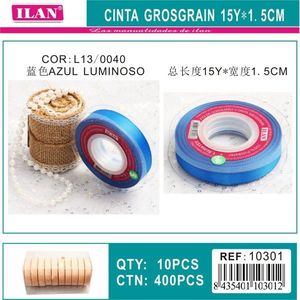 Ruban en gros-grain Iln 15Y 1,5 cm bleu vif pour travaux manuels - Product Image 3