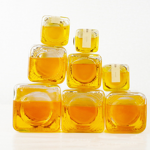 Vuoto molti formato disponibile 50g ~ 1000g di <span class=keywords><strong>vetro</strong></span> quadrato honey jar barattolo di marmellata di canning vaso con vite di metallo nero o coperchio d'oro - Product Image 4