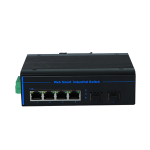 Commutateur Ethernet industriel de gestion WEB, 2 ports SFP avec 4 ports RJ45, rail DIN 35, commutateur réseau géré L2 Gigabit - Product Image 1